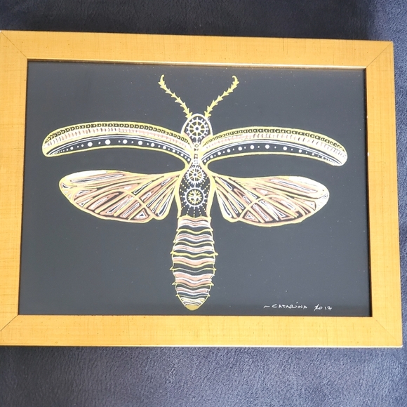 Insect/Moth Giclee Print Signed By Catarina 2017 - Picture 1 of 4